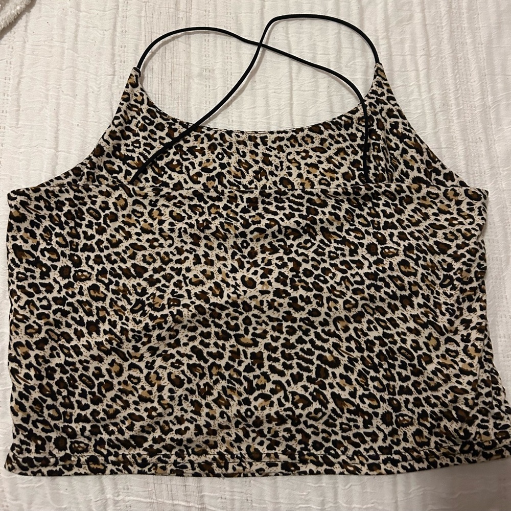 Romwe Womend Leopard Print Halter Top